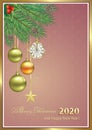 2020 Happy New Year. Christmas background with place for text. Royalty Free Stock Photo